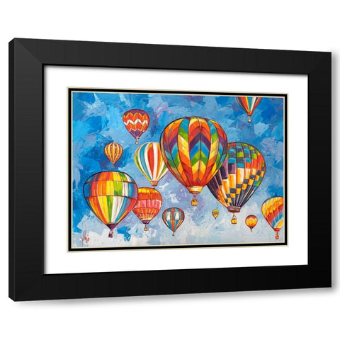 Parata di mongolfiere Black Modern Wood Framed Art Print with Double Matting by Florio, Luigi