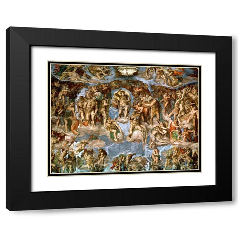 Il Giudizio Universale Black Modern Wood Framed Art Print with Double Matting by Buonarroti, Michelangelo