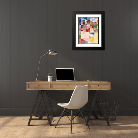 Motif from Hammamet Black Modern Wood Framed Art Print with Double Matting by Klee, Paul