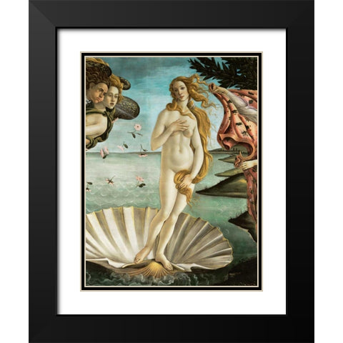La nascita di Venere (detail) Black Modern Wood Framed Art Print with Double Matting by Botticelli, Sandro