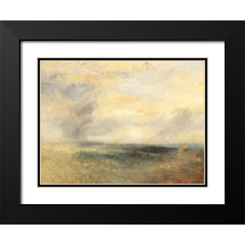 Margate from the Sea Black Modern Wood Framed Art Print with Double Matting by Turner, William