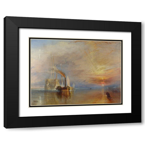 The Fighting Temeraire Black Modern Wood Framed Art Print with Double Matting by Turner, William