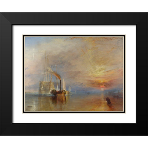 The Fighting Temeraire Black Modern Wood Framed Art Print with Double Matting by Turner, William