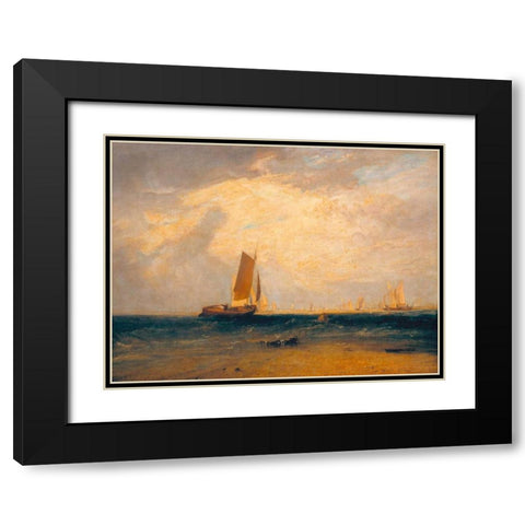 Tide Setting In Black Modern Wood Framed Art Print with Double Matting by Turner, William