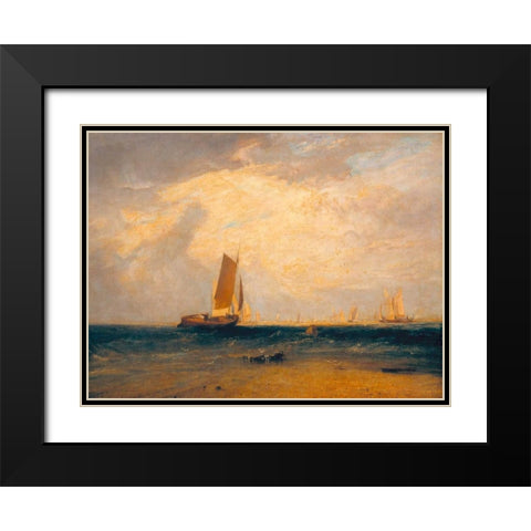 Tide Setting In Black Modern Wood Framed Art Print with Double Matting by Turner, William