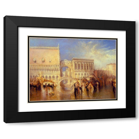 Venice - the Bridge of Sighs Black Modern Wood Framed Art Print with Double Matting by Turner, William