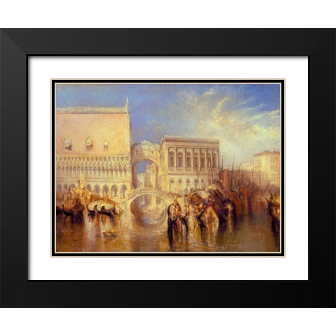 Venice - the Bridge of Sighs Black Modern Wood Framed Art Print with Double Matting by Turner, William