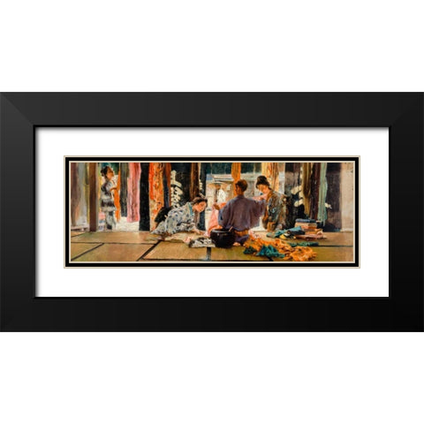 The Silk Merchant Black Modern Wood Framed Art Print with Double Matting by Blum, Robert Frederick
