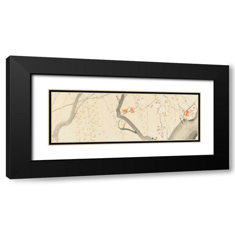 Flowers of the Four Seasons  Black Modern Wood Framed Art Print with Double Matting by Anonymous