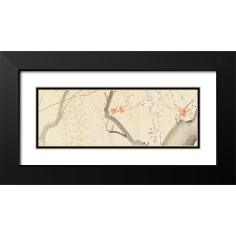 Flowers of the Four Seasons  Black Modern Wood Framed Art Print with Double Matting by Anonymous