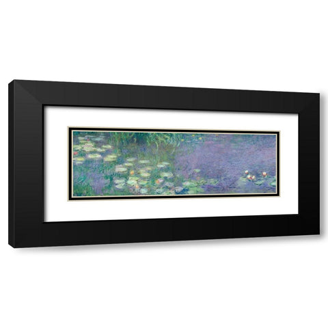 Morning I Black Modern Wood Framed Art Print with Double Matting by Monet, Claude