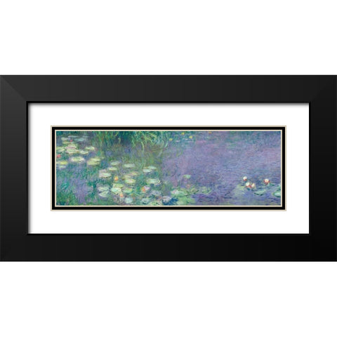 Morning I Black Modern Wood Framed Art Print with Double Matting by Monet, Claude