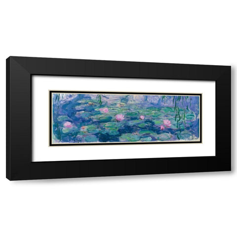 Waterlilies Black Modern Wood Framed Art Print with Double Matting by Monet, Claude