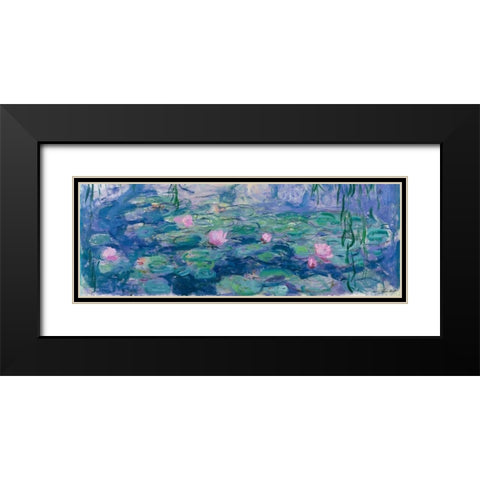 Waterlilies Black Modern Wood Framed Art Print with Double Matting by Monet, Claude