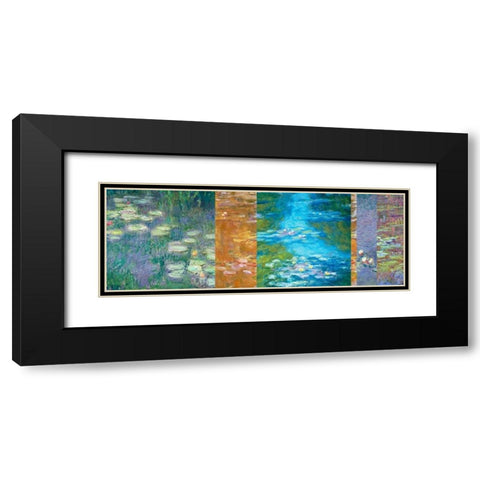 Waterlilies II Black Modern Wood Framed Art Print with Double Matting by Monet, Claude