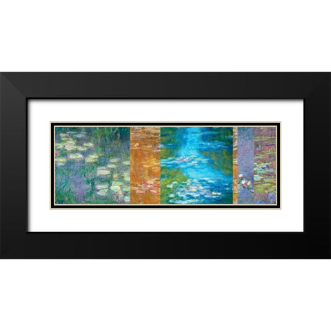Waterlilies II Black Modern Wood Framed Art Print with Double Matting by Monet, Claude