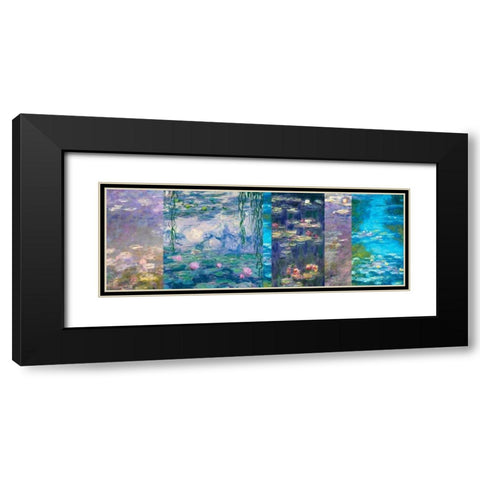 Waterlilies I Black Modern Wood Framed Art Print with Double Matting by Monet, Claude
