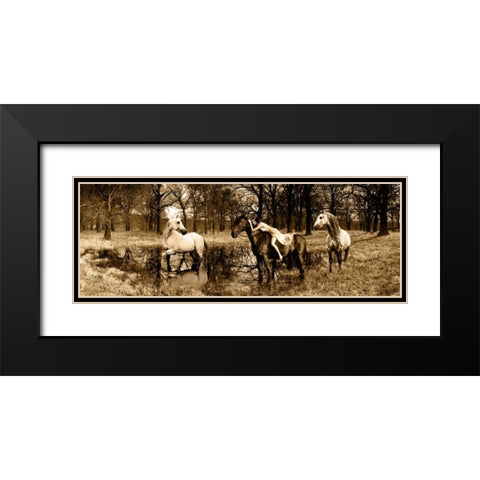 Spirits of the Woods Black Modern Wood Framed Art Print with Double Matting by Moreau, Marc