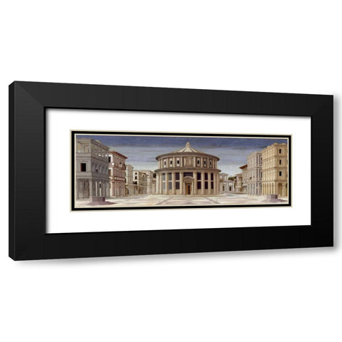 La citta ideale Black Modern Wood Framed Art Print with Double Matting by della Francesca, Piero