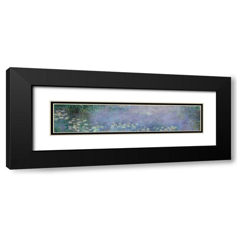 The Water Lilies - Morning Black Modern Wood Framed Art Print with Double Matting by Monet, Claude