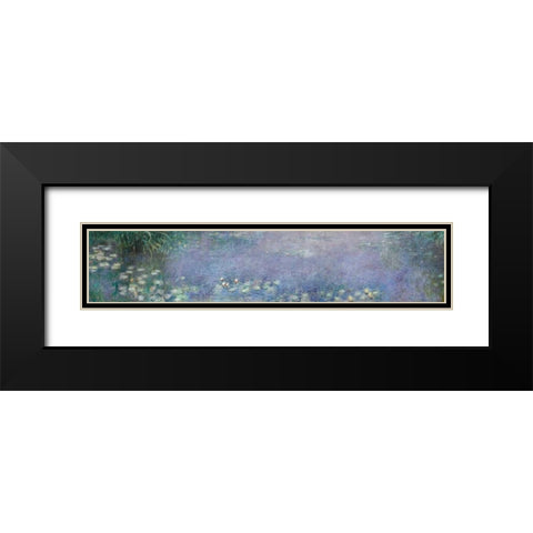 The Water Lilies - Morning Black Modern Wood Framed Art Print with Double Matting by Monet, Claude