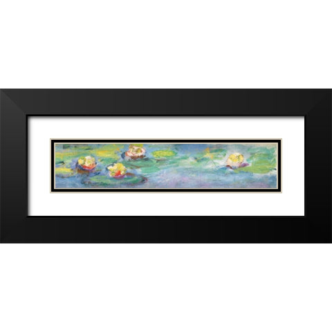 Nympheas Black Modern Wood Framed Art Print with Double Matting by Monet, Claude