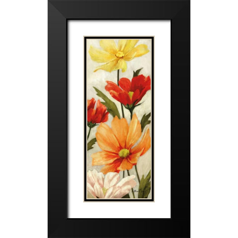 Spice Floral Panel II Black Modern Wood Framed Art Print with Double Matting by Milan, Vittorio