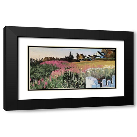 Farmyard Landscape I Black Modern Wood Framed Art Print with Double Matting by Cusson, Marie Elaine