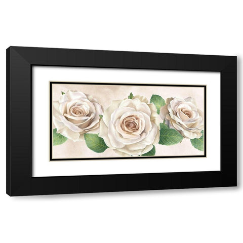 Ivory  Roses landscape I Black Modern Wood Framed Art Print with Double Matting by Wilson, Kelsey