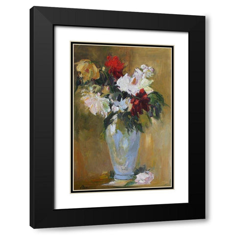 Flower Power Vase Black Modern Wood Framed Art Print with Double Matting by Fine, Alexi