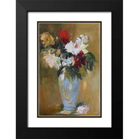 Flower Power Vase Black Modern Wood Framed Art Print with Double Matting by Fine, Alexi