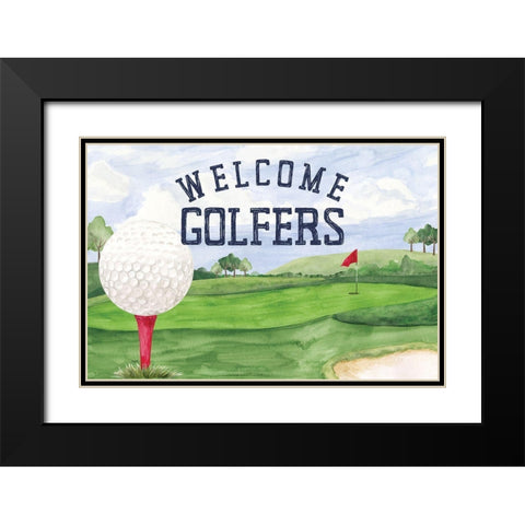 Golf Days landscape I-Welcome Black Modern Wood Framed Art Print with Double Matting by Reed, Tara