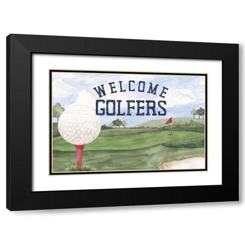 Golf Days neutral landscape I-Welcome Black Modern Wood Framed Art Print with Double Matting by Reed, Tara