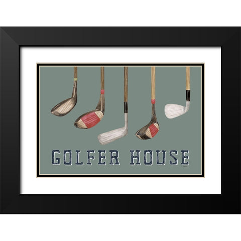 Golf Days neutral landscape II-Golfer House Black Modern Wood Framed Art Print with Double Matting by Reed, Tara
