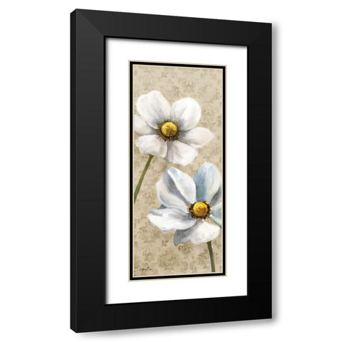 Winter White Poppies Panel I Black Modern Wood Framed Art Print with Double Matting by Milan, Vittorio
