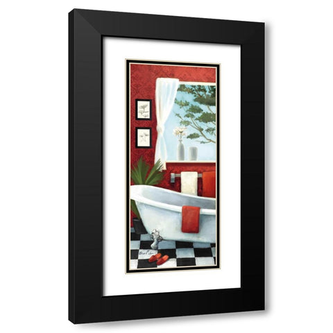 Bath with a View Panel I Black Modern Wood Framed Art Print with Double Matting by Milan, Vittorio