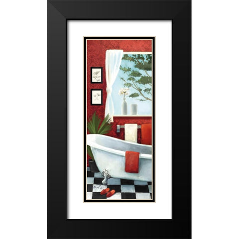 Bath with a View Panel I Black Modern Wood Framed Art Print with Double Matting by Milan, Vittorio