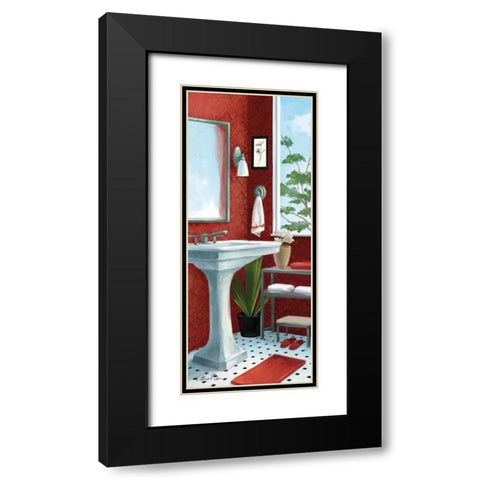 Bath with a View Panel II Black Modern Wood Framed Art Print with Double Matting by Milan, Vittorio
