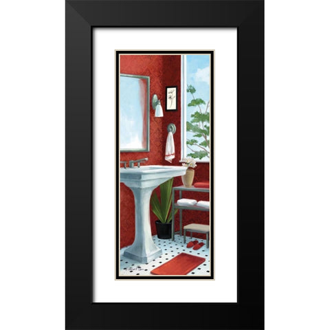 Bath with a View Panel II Black Modern Wood Framed Art Print with Double Matting by Milan, Vittorio
