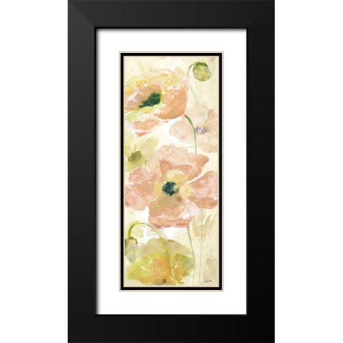 Watercolor Blush Panel I Black Modern Wood Framed Art Print with Double Matting by Tre Sorelle Studios