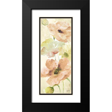 Watercolor Blush Panel II Black Modern Wood Framed Art Print with Double Matting by Tre Sorelle Studios