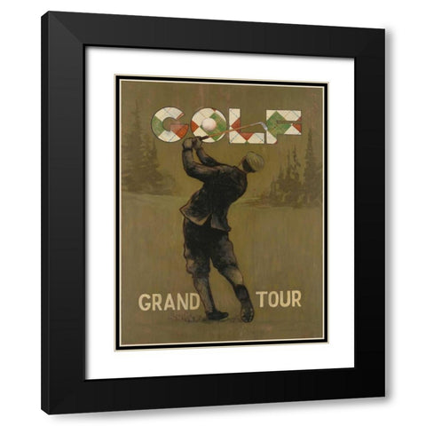 Grand Tour golf Black Modern Wood Framed Art Print with Double Matting by Fisk, Arnie