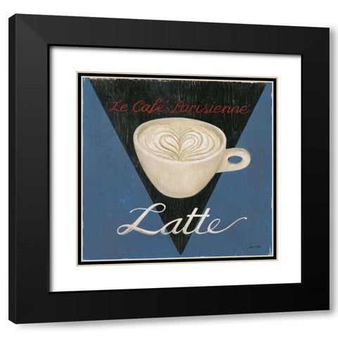 Cafe Parisienne Latte Black Modern Wood Framed Art Print with Double Matting by Fisk, Arnie