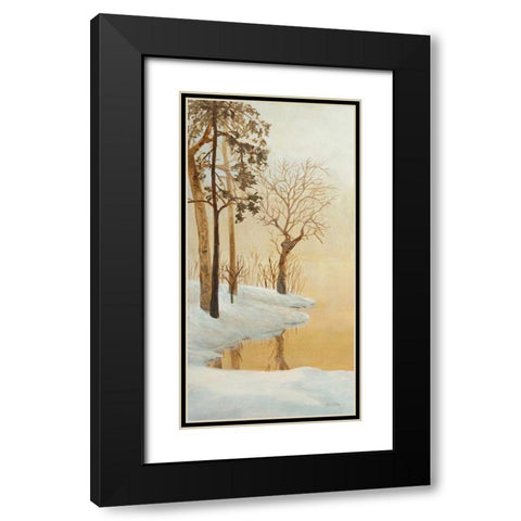 Winter Glow Panel 1 Black Modern Wood Framed Art Print with Double Matting by Fisk, Arnie