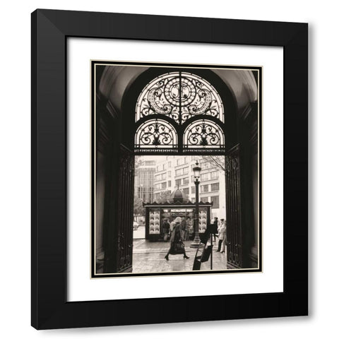 Filigree Iron Doors Black Modern Wood Framed Art Print with Double Matting by Vandenack, Toby