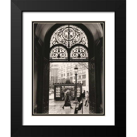 Filigree Iron Doors Black Modern Wood Framed Art Print with Double Matting by Vandenack, Toby