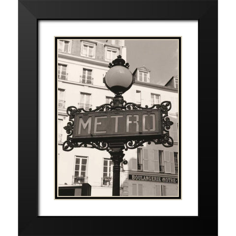 Filigree Iron Sign Black Modern Wood Framed Art Print with Double Matting by Vandenack, Toby