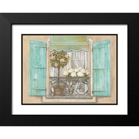 French Shutters 2 Black Modern Wood Framed Art Print with Double Matting by Ferri, Stefania