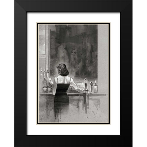 Evening Lounge Study Black Modern Wood Framed Art Print with Double Matting by Lynch, Brent