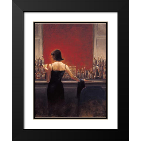 Evening Lounge Black Modern Wood Framed Art Print with Double Matting by Lynch, Brent